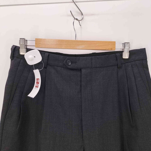 TT & COMPANY カナダ製 3タック ウール スラックス パンツ 裾ダブル メンズ 34