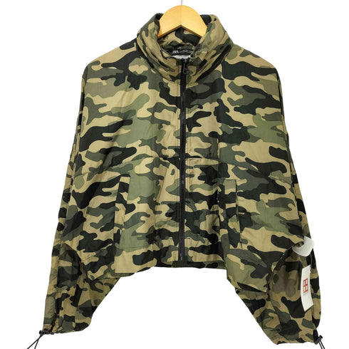 ザラ ZARA クロップド カモ パッカブル ウインドブレーカー レディース import:L