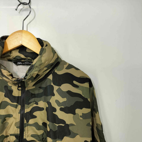 ザラ ZARA クロップド カモ パッカブル ウインドブレーカー レディース import:L