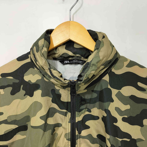 ザラ ZARA クロップド カモ パッカブル ウインドブレーカー レディース import:L