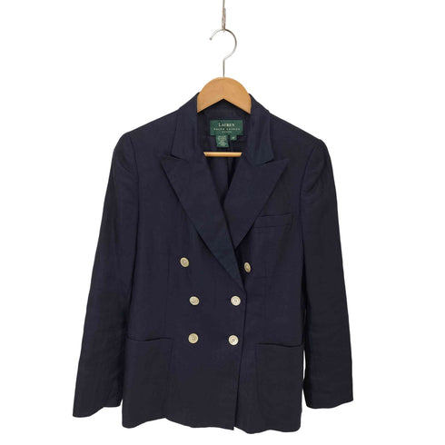 ローレンラルフローレン LAUREN RALPH LAUREN ダブルブレスト リネン テーラードジャケット レディース 8p