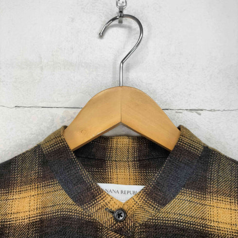 バナナリパブリック BANANA REPUBLIC オンブレチェック バンドカラーワンピース レディース import:XS