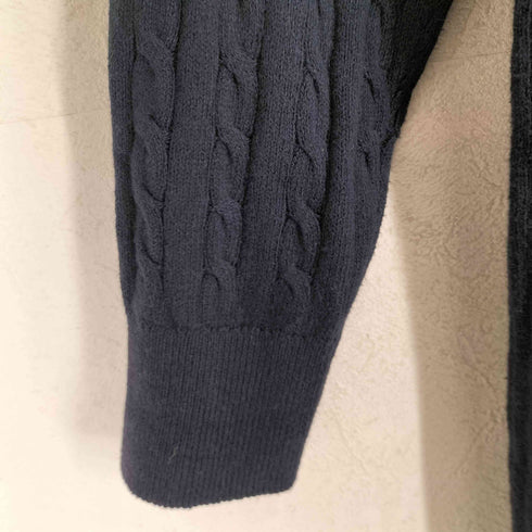 トミーヒルフィガー TOMMY HILFIGER 袖ロゴ刺繍ケーブルニットワンピース レディース L