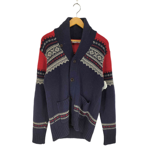 モンキータイム MONKEY TIME ノルディック柄ショールカラーニット メンズ L