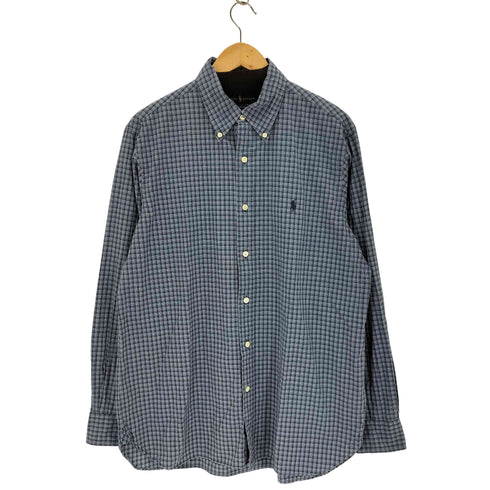 ラルフローレン RALPH LAUREN CLASSIC FIT ポニー刺繍 ボタンダウンチェックシャツ メンズ import:L