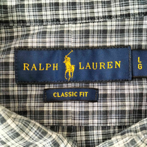 ラルフローレン RALPH LAUREN CLASSIC FIT ポニー刺繍 ボタンダウンチェックシャツ メンズ import:L