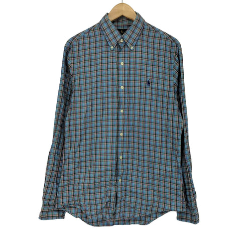 ポロラルフローレン POLO RALPH LAUREN slim fit チェックボタンダウンシャツ メンズ import:M
