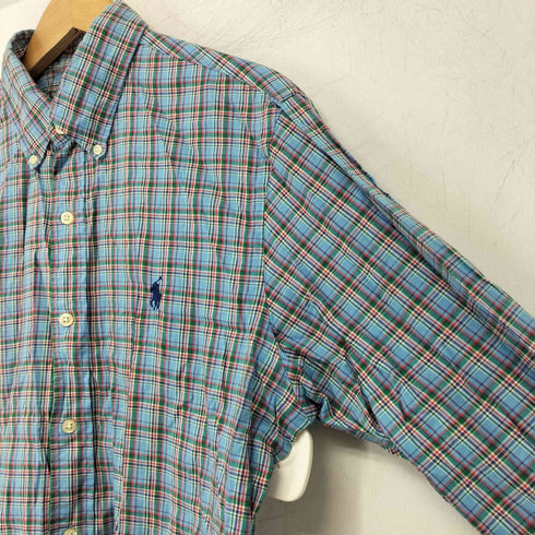 ポロラルフローレン POLO RALPH LAUREN slim fit チェックボタンダウンシャツ メンズ import:M