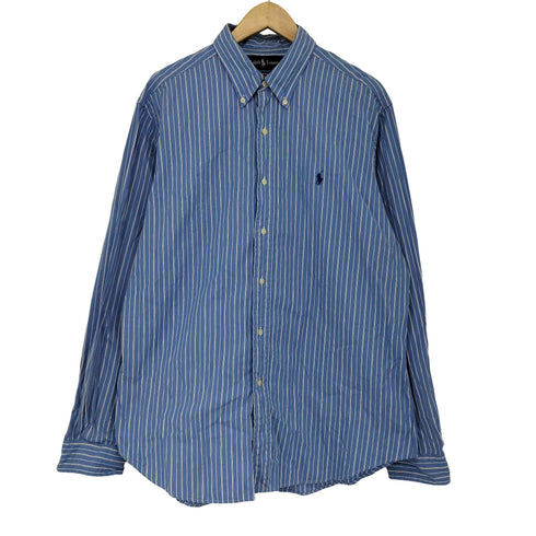 ラルフローレン RALPH LAUREN 00s classic fit ボタンダウンシャツ ストライプ メンズ import:L
