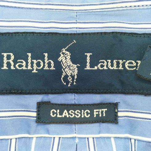 ラルフローレン RALPH LAUREN 00s classic fit ボタンダウンシャツ ストライプ メンズ import:L