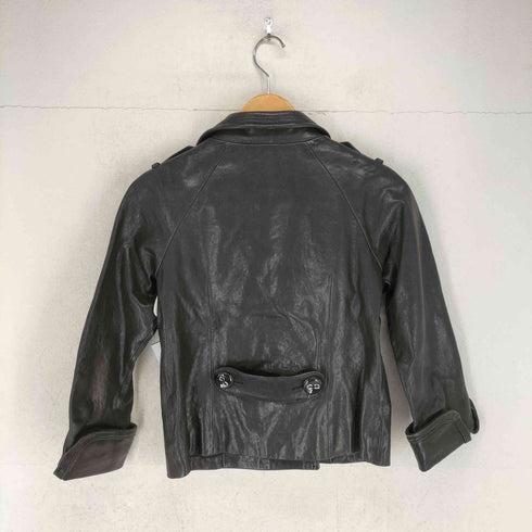 LALLEGRO ダブルブレステッドショートレザージャケット レディース JPN:38