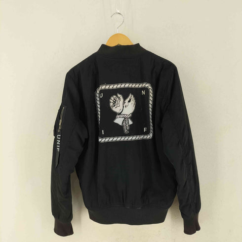 ユニフ UNIF バックプリント MA-1 中綿 ボンバージャケット メンズ import:L
