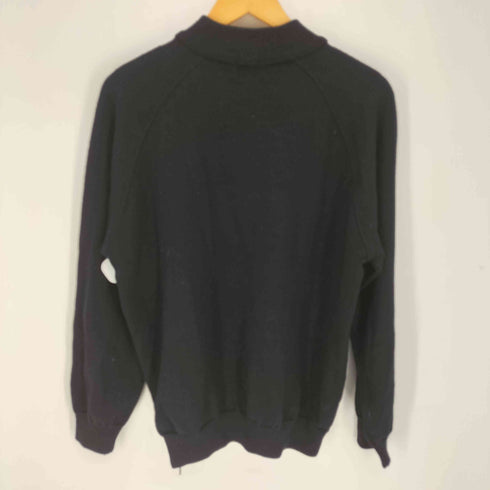 バーバリーゴルフ BURBERRY GOLF サイドジップ 切替 チェック柄 キルティング ハーフジップ ニット メンズ import:L