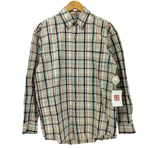 エディーバウアー Eddie Bauer 90s コットン100 ボタンダウン チェック L/S シャツ メンズ import:XS