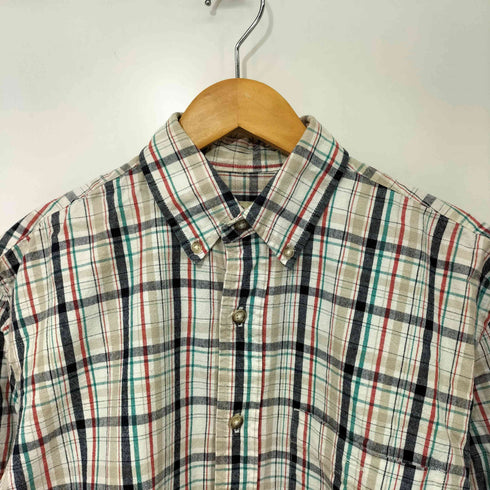 エディーバウアー Eddie Bauer 90s コットン100 ボタンダウン チェック L/S シャツ メンズ import:XS