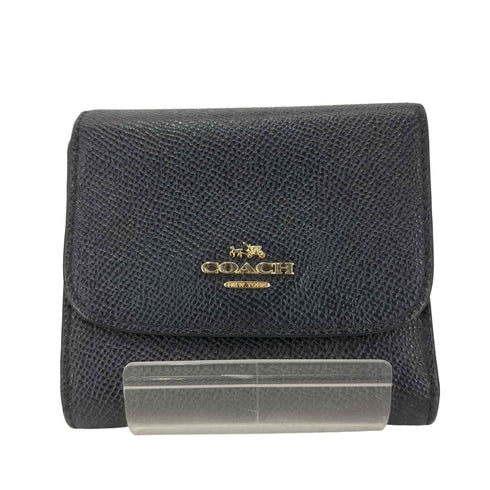 コーチ COACH ロゴプレート 三つ折りレザー財布 レディース