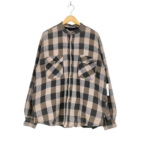 ピューリタン PURITAN 裏ボアチェックバンドカラーネルシャツジャケット メンズ import:L