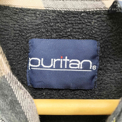 ピューリタン PURITAN 裏ボアチェックバンドカラーネルシャツジャケット メンズ import:L