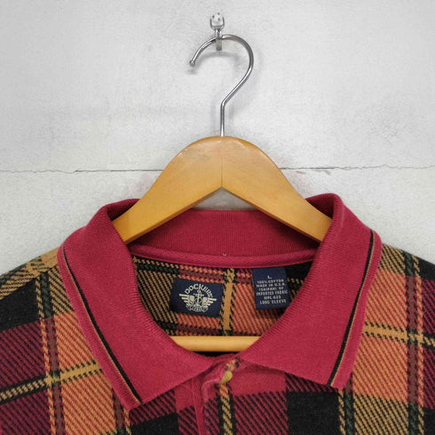 ドッカーズ DOCKERS チェックロングスリーブポロシャツ メンズ JPN:L