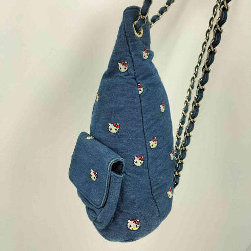 nina mew キャラクター刺繍デニムチェーンリュック レディース