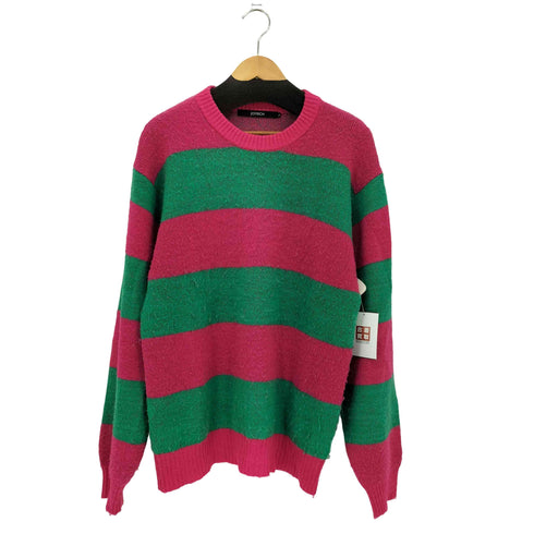 ジョイリッチ JOYRICH モヘヤ混 ボーダー クルーネック ニットセーター メンズ L