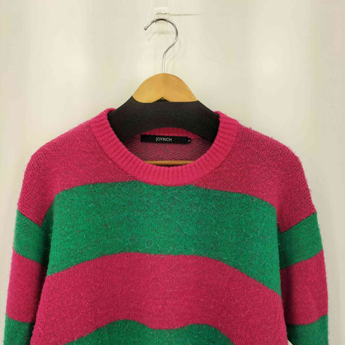 ジョイリッチ JOYRICH モヘヤ混 ボーダー クルーネック ニットセーター メンズ L