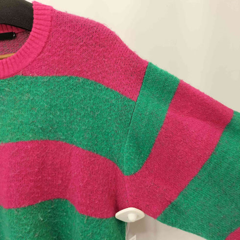 ジョイリッチ JOYRICH モヘヤ混 ボーダー クルーネック ニットセーター メンズ L