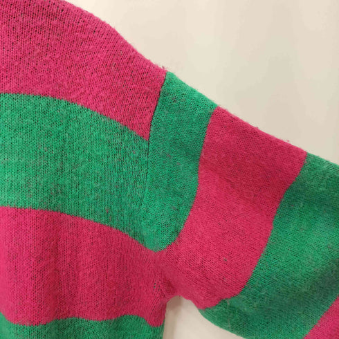 ジョイリッチ JOYRICH モヘヤ混 ボーダー クルーネック ニットセーター メンズ L