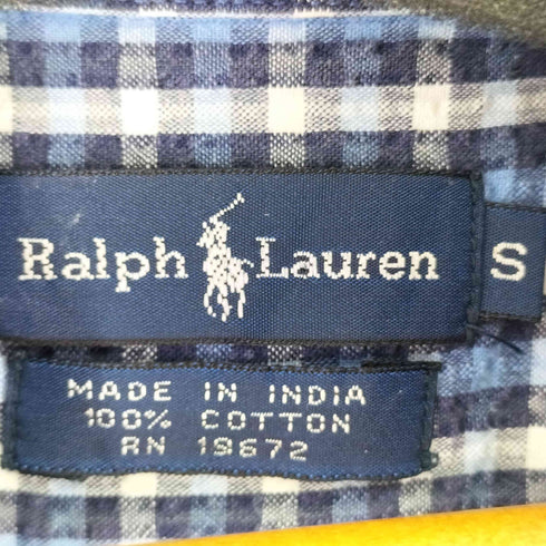 ラルフローレン RALPH LAUREN スモールポニー刺繍 BD S/S チェックシャツ メンズ import:S