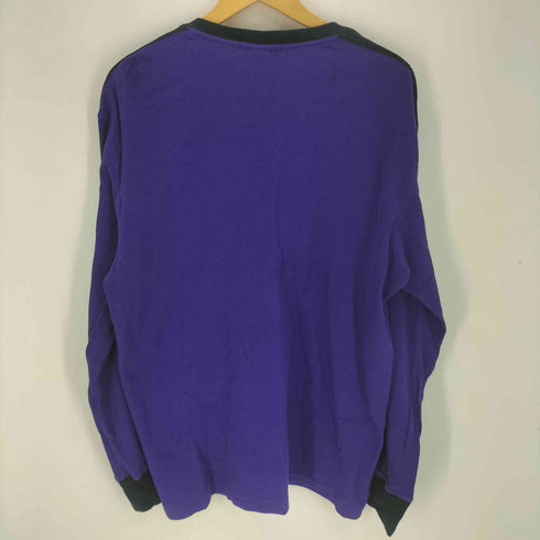 ポロバイラルフローレン Polo by RALPH LAUREN 90S ポニー刺繍 サイドライン サーマル L/S 切り込み Vネック Tシャツ メンズ import:L