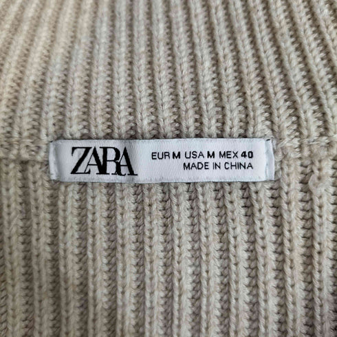 ザラ ZARA ハーフジップ スタンドネック ニットセーター メンズ M
