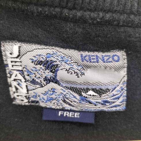 ケンゾージーンズ KENZO JEANS 90S OLD 北斎タグ フロント刺繍 プルオーバー スウェット メンズ FREE