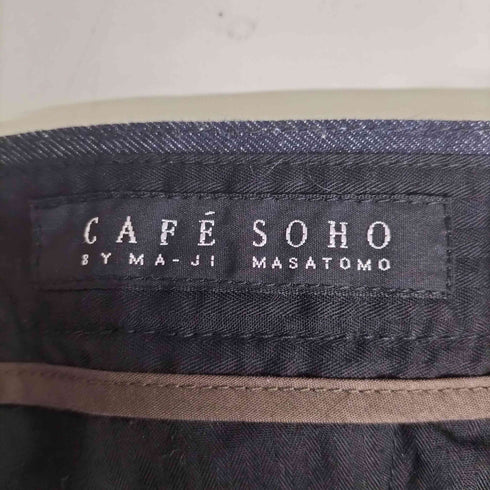 カフェソーホー CAFE SOHO 1タック コットンシルク デニムスラックス メンズ 79