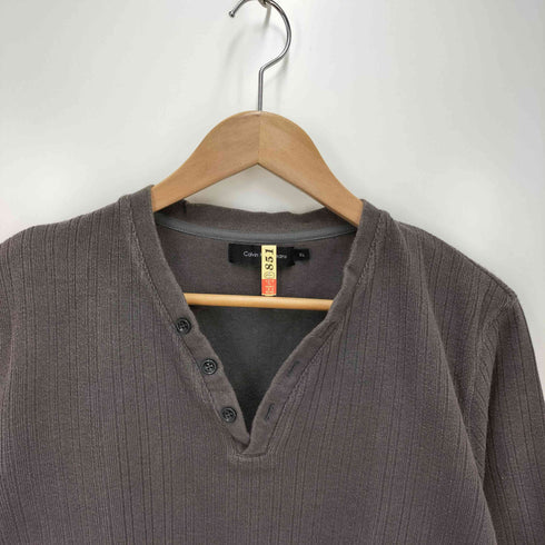 カルバンクラインジーンズ Calvin Klein Jeans 00s ヘンリーネックカットソー y2k メンズ JPN:XL