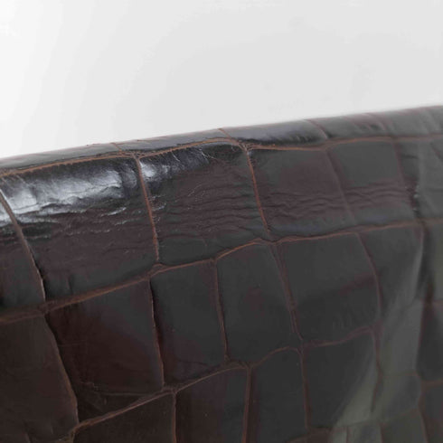 genuineleather イタリア製 クロコ型押し ショルダーバッグ レディース