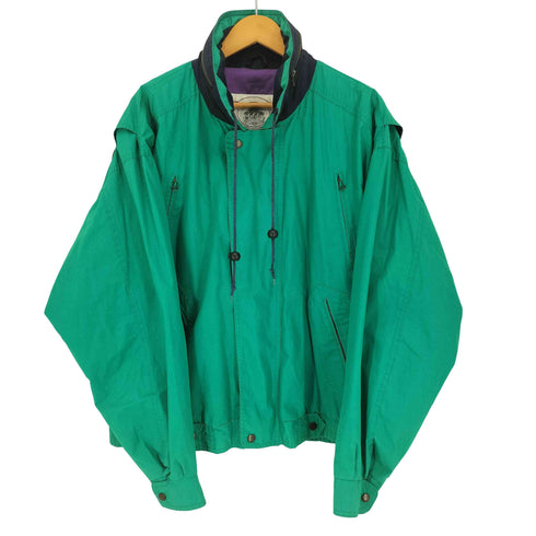 ジョンアッシュフォード JOHN ASHFORD 90S マルチカラー 綿ポリ パッカブル フード ジップアップ ジャケット メンズ import:L