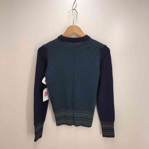 ケンゾーパリス KENZO PARIS タイガーロゴパッチ リブボーダー ウール クルーネック ニット レディース S