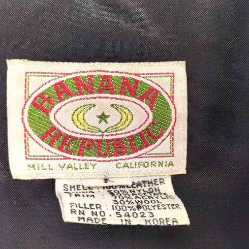 バナナリパブリック BANANA REPUBLIC 80s ジップアップレザージャケット メンズ import:L