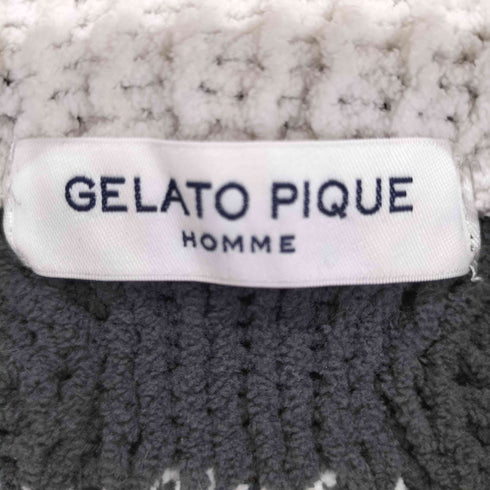 ジェラートピケオム Gelato Pique Homme ボーダー柄ケーブルニットカーディガン レディース M