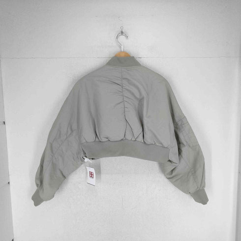 ザラ ZARA サテン クロップド ボンバージャケット レディース import:XS