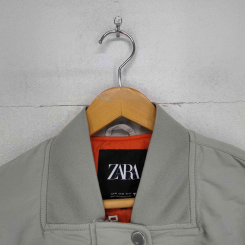 ザラ ZARA サテン クロップド ボンバージャケット レディース import:XS