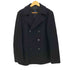 バーバリーブルーレーベル BURBERRY BLUE LABEL ウール ナイロン 裏地チェック ミドル丈 Pコート メンズ import:L