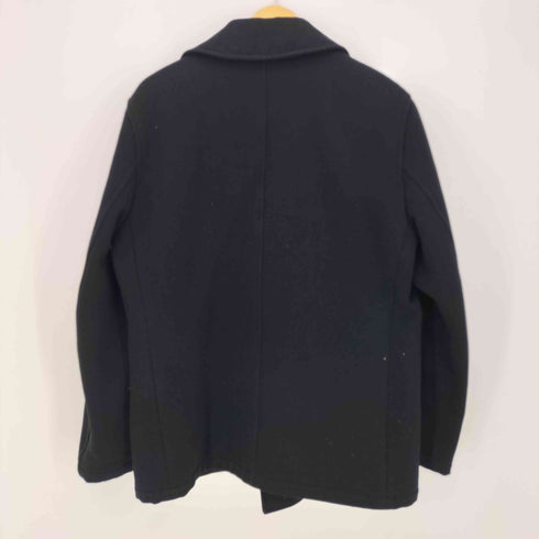 バーバリーブルーレーベル BURBERRY BLUE LABEL ウール ナイロン 裏地チェック ミドル丈 Pコート メンズ import:L