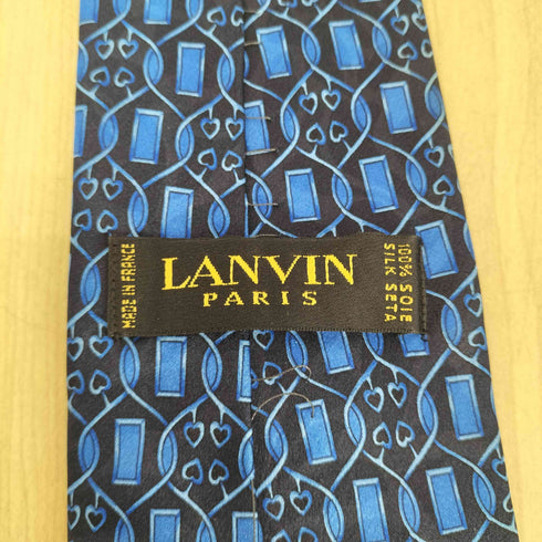 ランバンパリ LANVIN PARIS 総柄シルクネクタイ メンズ