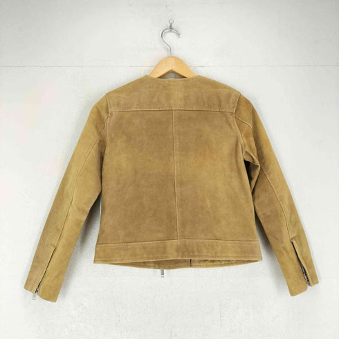 ユナイテッドアローズグリーンレーベルリラクシング UNITED ARROWS green label relaxing スウェードノーカラーライダースジャケット レディース JPN:36