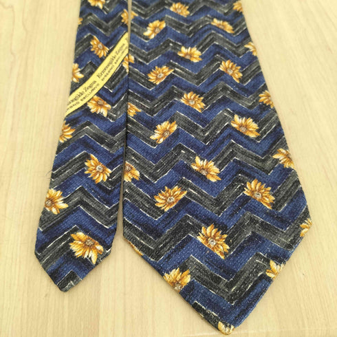 エルメネジルドゼニア Ermenegildo Zegna 向日葵 総柄シルクネクタイ メンズ