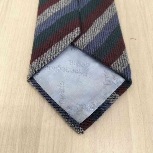 エルメネジルドゼニア Ermenegildo Zegna カシミヤ混 マルチカラーストライプネクタイ メンズ