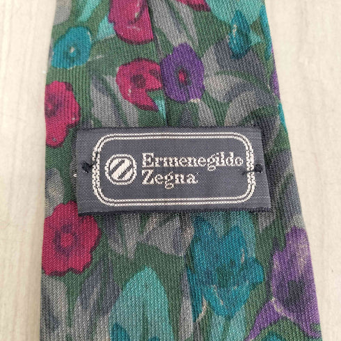 エルメネジルドゼニア Ermenegildo Zegna フローラル柄シルクネクタイ メンズ