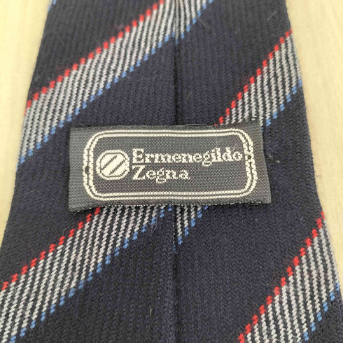エルメネジルドゼニア Ermenegildo Zegna カシミヤ混 ストライプネクタイ メンズ