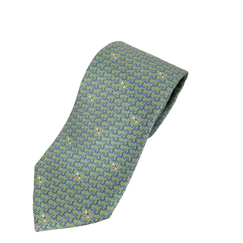 エルメネジルドゼニア Ermenegildo Zegna 総柄シルクネクタイ 蜂 バイク メンズ